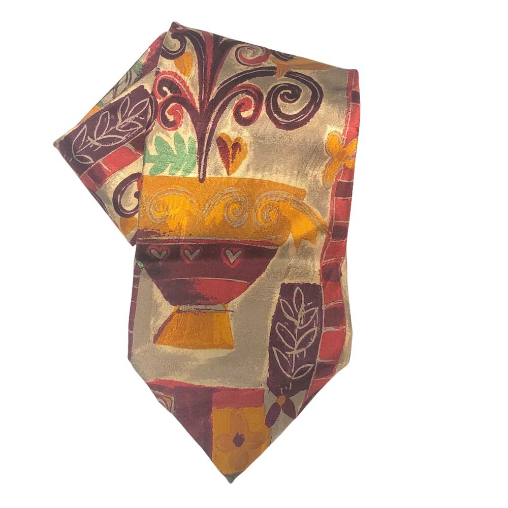 Ermenegildo Zegna Vintage Tie Still Life Artwork Patterned Silk